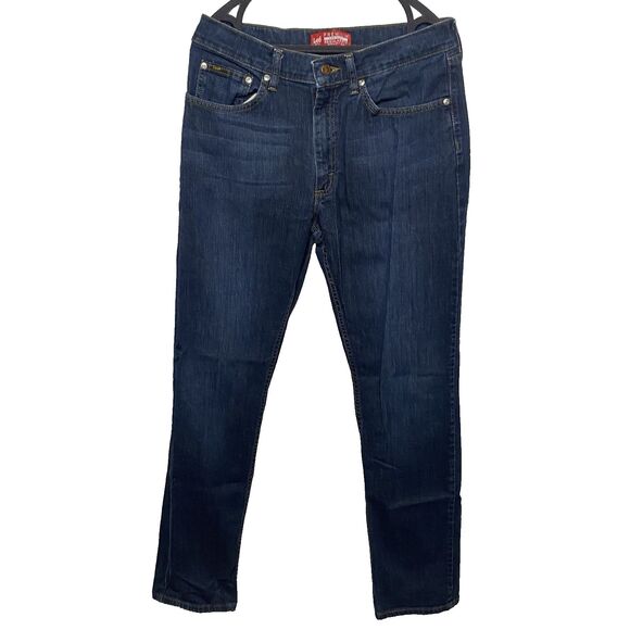 LEE Premium Select Jeans Regular Fit Straight Leg Stretch Mens 32x34 Blue Denim - Picture 1 of 9